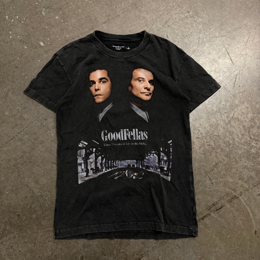 Abercrombie & Fitch Goodfellas Movie Graphic T-Shirt Washed Black Mens Small